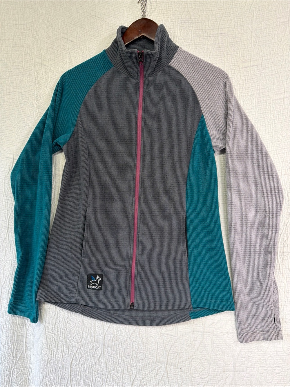 SkyGoat Size XS Camp MicroGrid Fleece Jacket Full Zip Colorblock Gorpcore Hiking